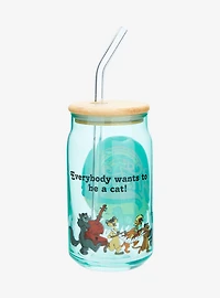 Disney The Aristocats Retro Glass Tumbler with Straw