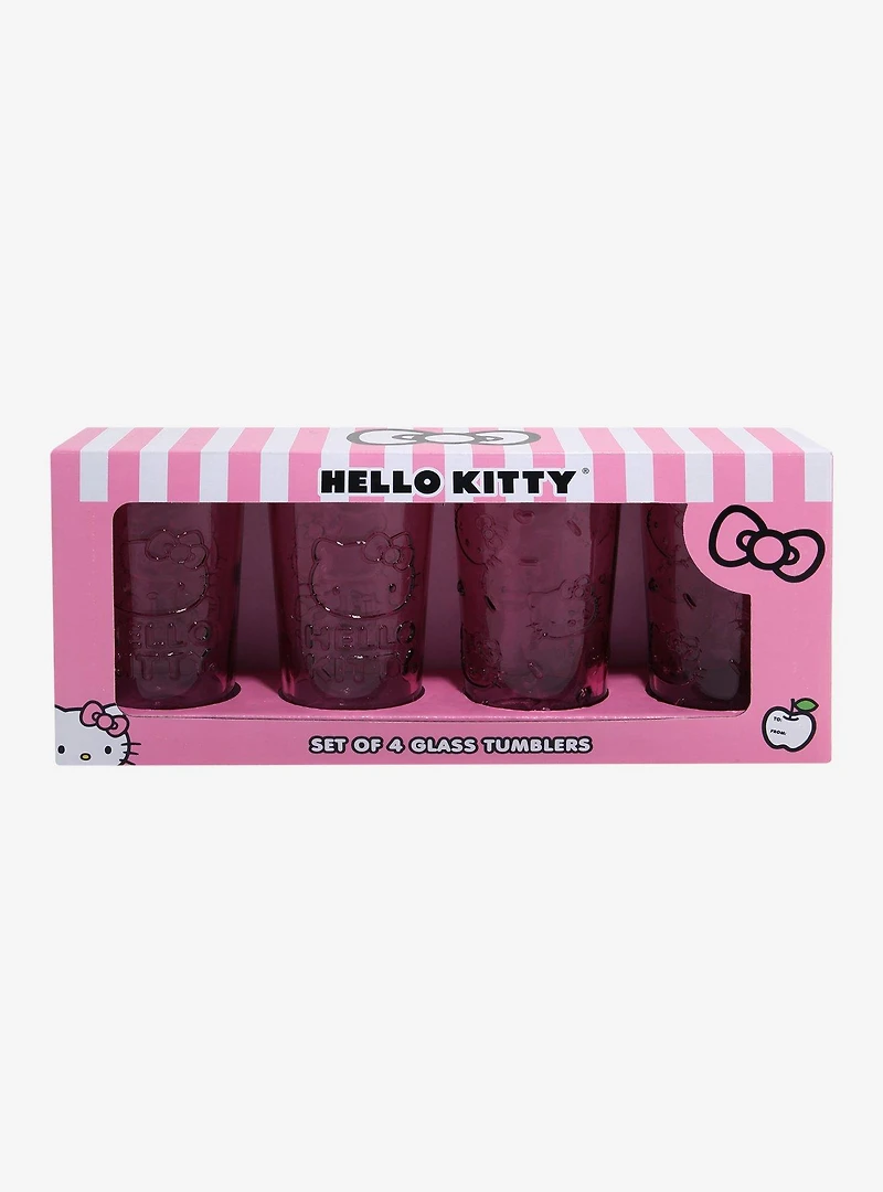 Sanrio Hello Kitty Embossed Glass Set