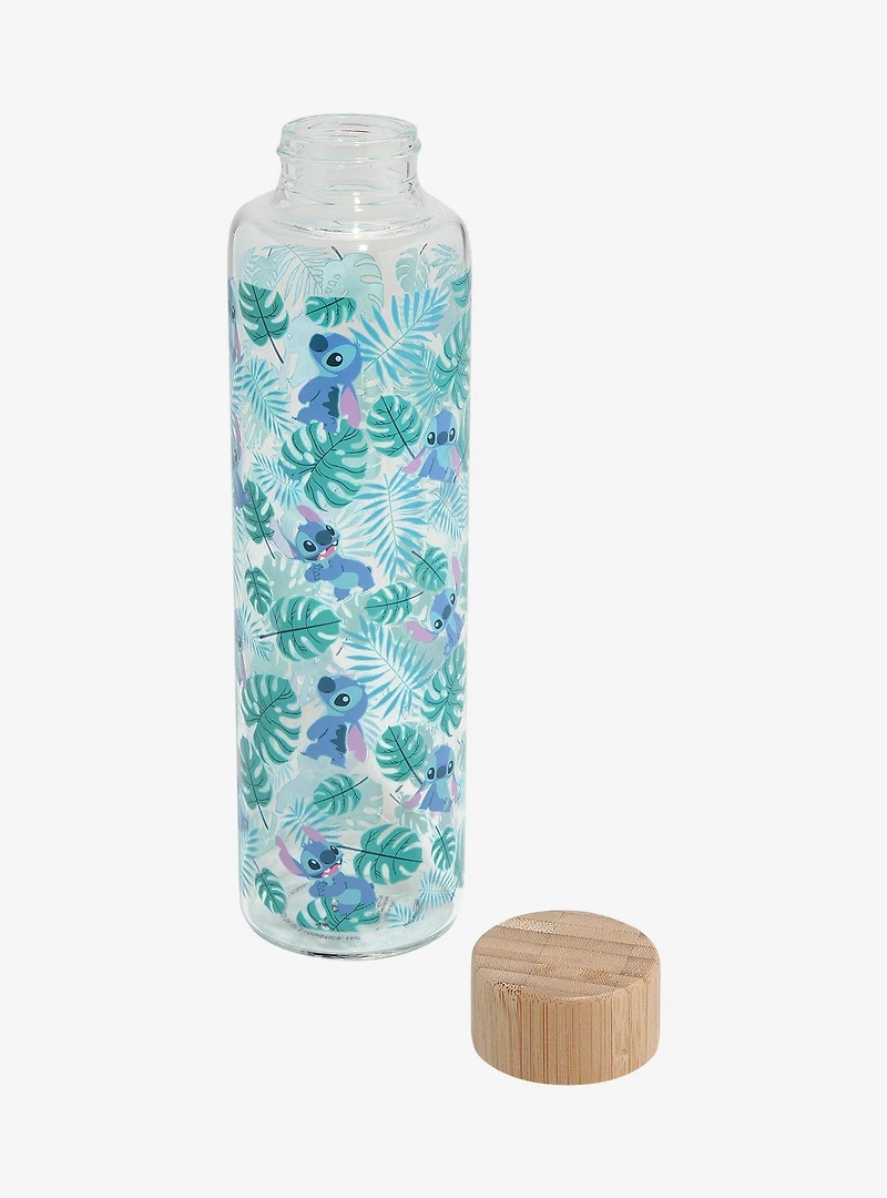 Disney Lilo & Stitch Palm Frond Stitch Glass Water Bottle