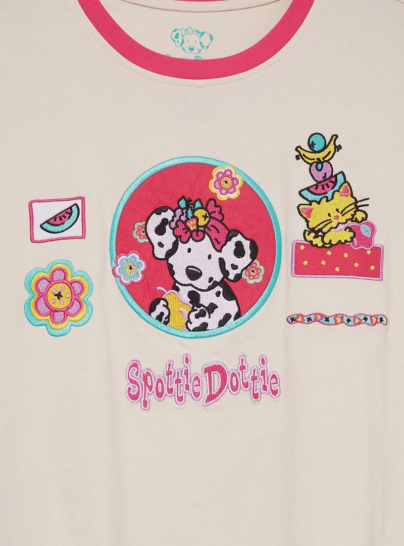 Sanrio Spottie Dottie Embroidered Women's Plus Cropped T-Shirt — BoxLunch Exclusive