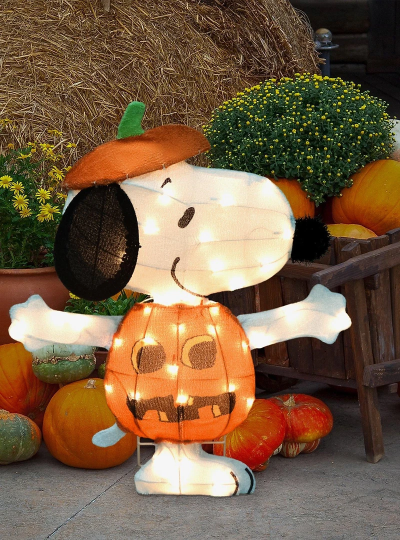 Peanuts Snoopy in Jack-O-Lantern PreLit Yard Decor