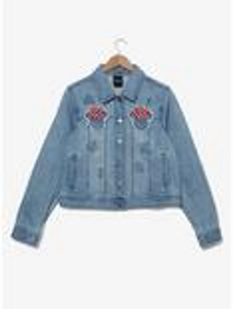 Disney Minnie Mouse Silhouette Women's Cropped Denim Jacket - BoxLunch Exclusive