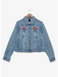 Disney Minnie Mouse Silhouette Women's Cropped Denim Jacket - BoxLunch Exclusive