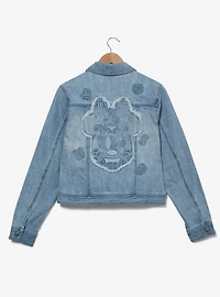 Disney Minnie Mouse Silhouette Women's Cropped Denim Jacket - BoxLunch Exclusive