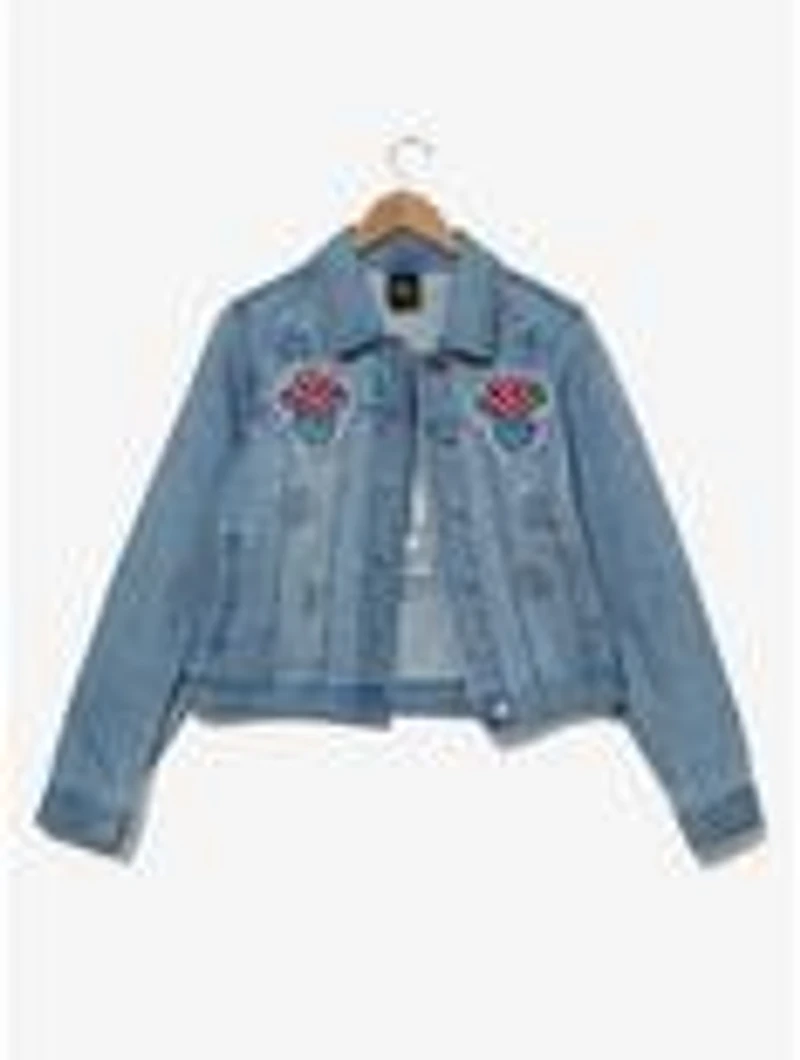Disney Minnie Mouse Silhouette Women's Cropped Denim Jacket - BoxLunch Exclusive