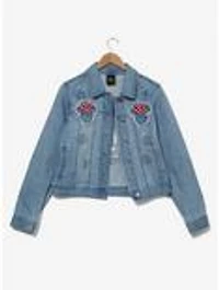 Disney Minnie Mouse Silhouette Women's Cropped Denim Jacket - BoxLunch Exclusive