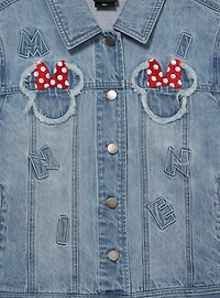 Disney Minnie Mouse Silhouette Women's Cropped Denim Jacket - BoxLunch Exclusive