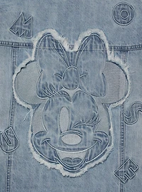Disney Minnie Mouse Silhouette Women's Plus Cropped Denim Jacket - BoxLunch Exclusive