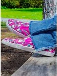 Hello Kitty Womens Slip On Canvas Sneakers
