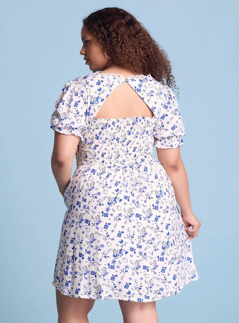 Disney Snow White and the Seven Dwarfs Floral Allover Print Plus Dress — BoxLunch Exclusive
