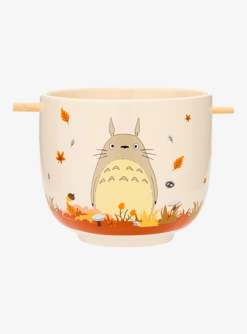 Studio Ghibli® My Neighbor Totoro Fall Leaves Ramen Bowl With Chopsticks — BoxLunch Exclusive