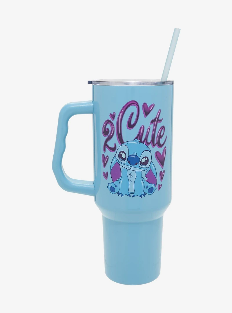Disney Lilo & Stitch 2 Cute Straw Tumbler with Handle