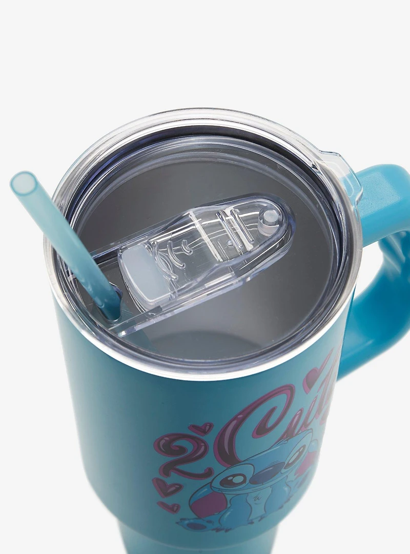 Disney Lilo & Stitch 2 Cute Straw Tumbler with Handle
