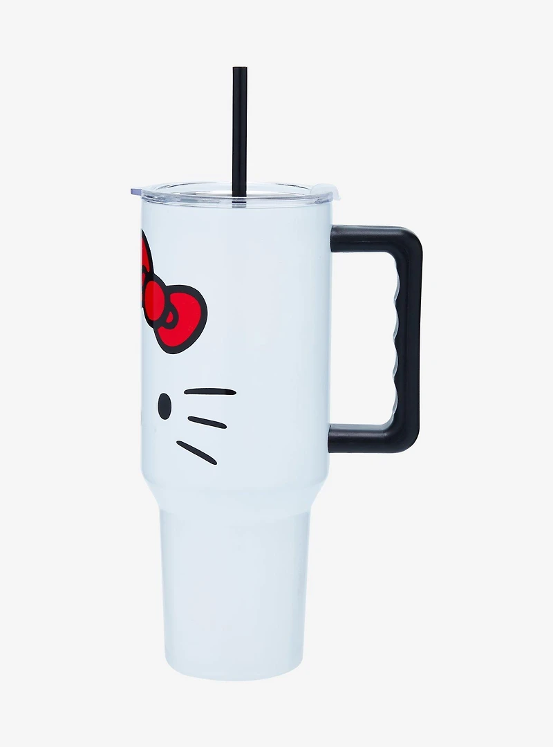 Sanrio Hello Kitty Facial Straw Tumbler with Handle