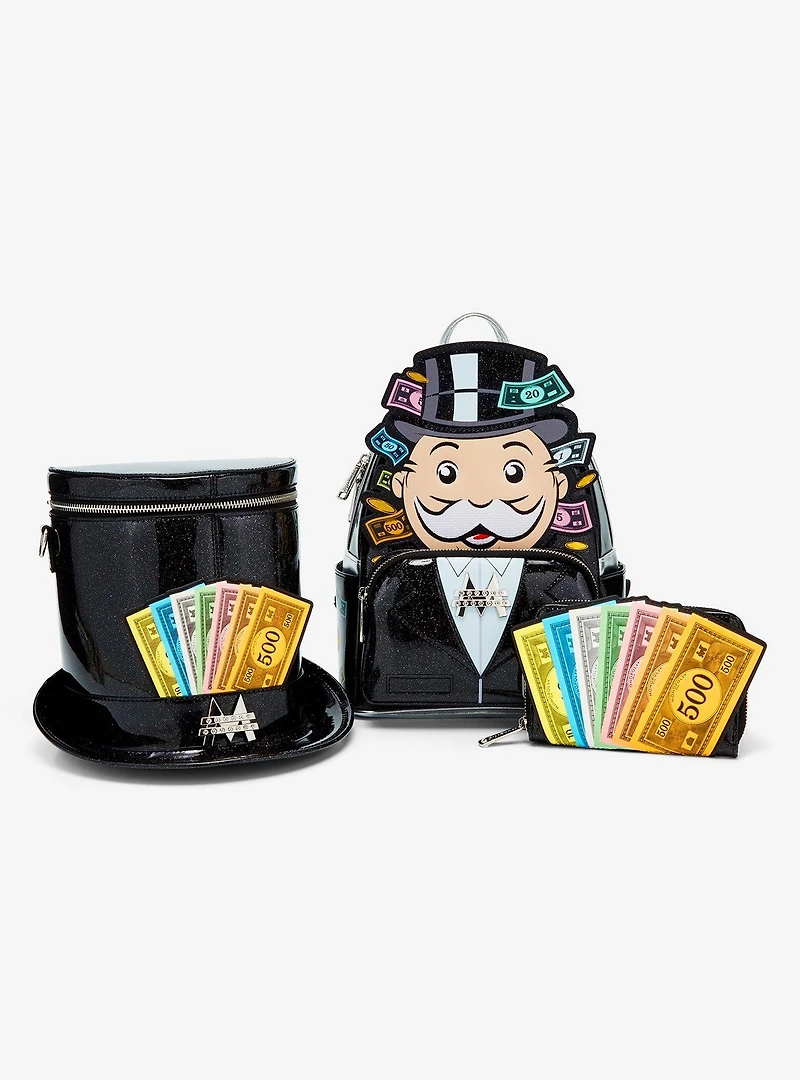 Loungefly Monopoly Top Hat Figural Crossbody Bag