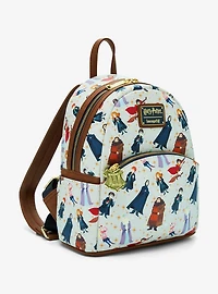 Loungefly Harry Potter Characters Allover Print Mini Backpack