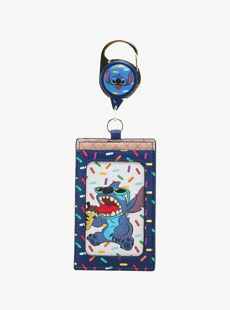 Disney Lilo & Stitch Ice Cream Cone Stitch Sprinkle Retractable Lanyard