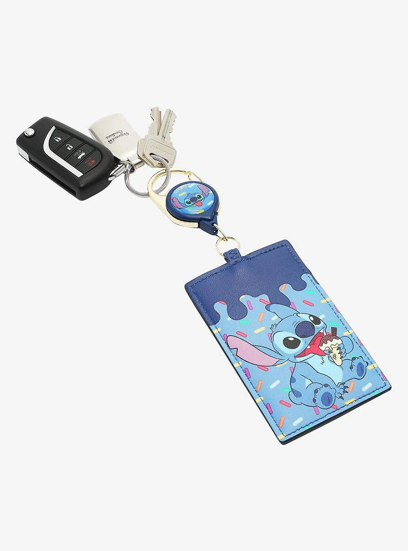 Disney Lilo & Stitch Ice Cream Cone Stitch Sprinkle Retractable Lanyard