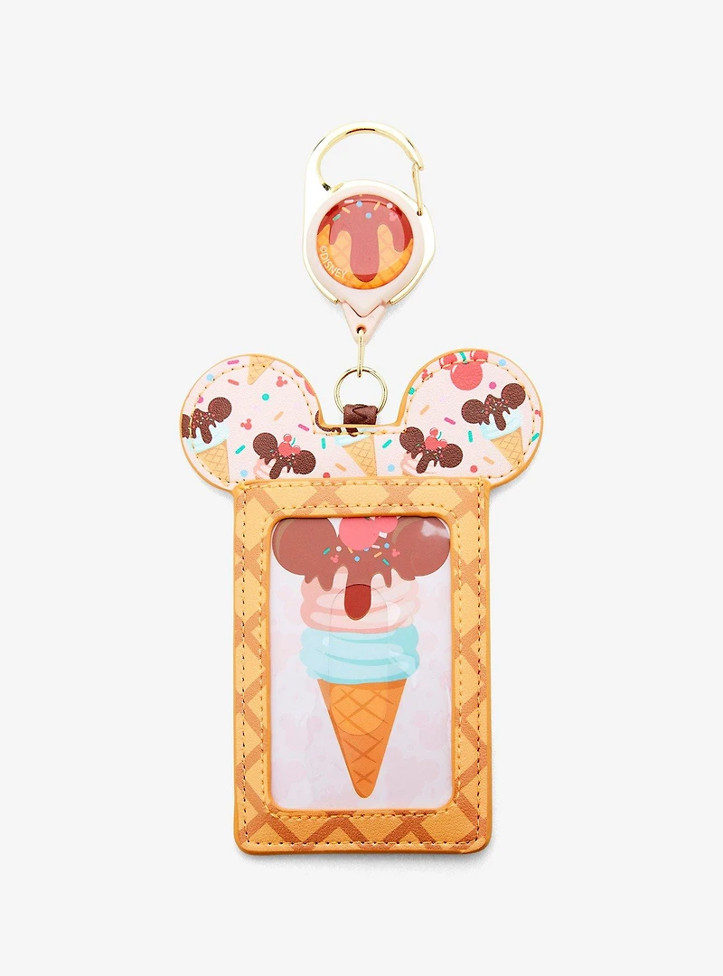 Disney Mickey Mouse Ice Cream Cone Retractable Lanyard
