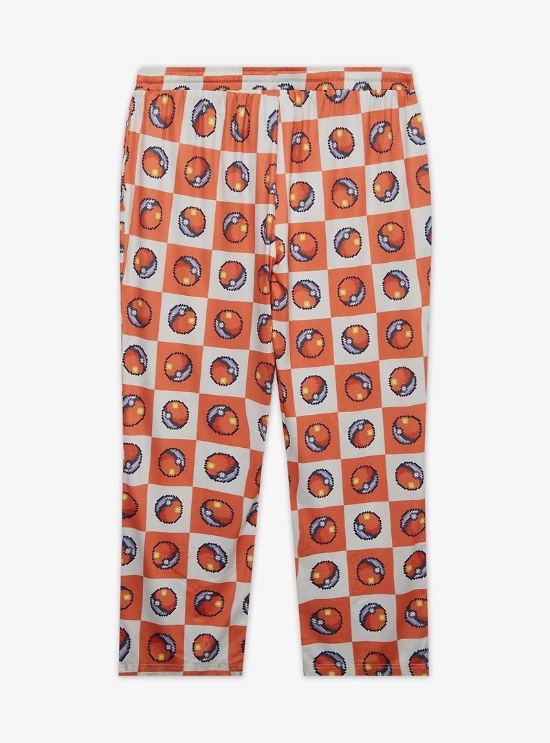 Pokémon Poké Ball Allover Print Checkered Women's Plus Sleep Pants
