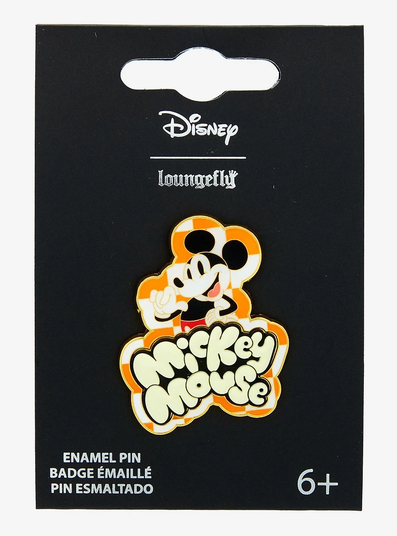 Loungefly Disney Mickey Mouse Checkered Portrait Enamel Pin - BoxLunch Exclusive