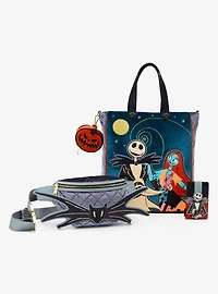Loungefly Disney The Nightmare Before Christmas Jack & Sally Velvet Tote — BoxLunch Exclusive