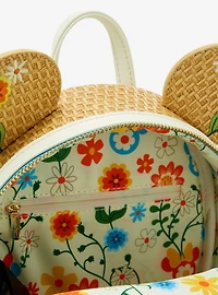 Loungefly Disney Minnie Mouse Raffia Floral Ears Mini Backpack - BoxLunch Exclusive