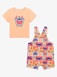 Disney Lilo & Stitch Aloha Fruit Infant T-Shirt and Overall Set