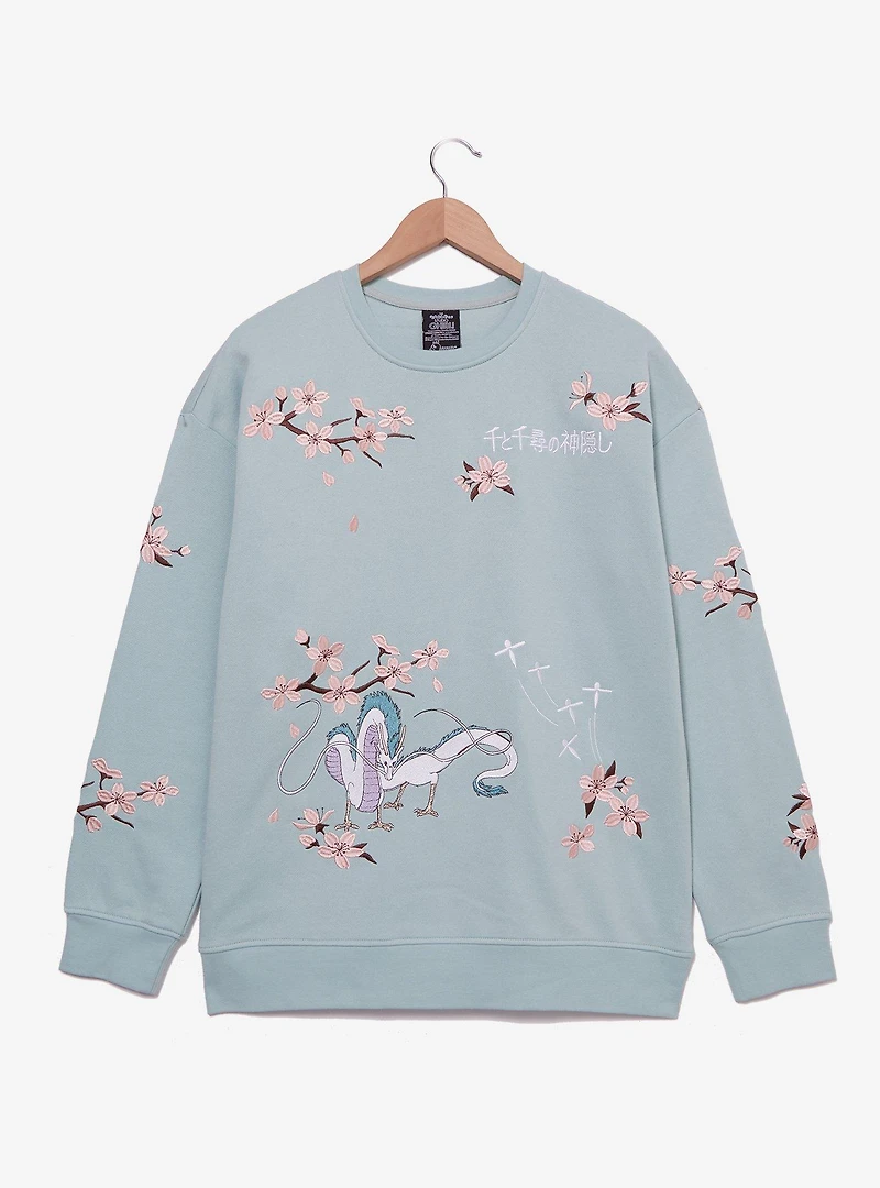 Her Universe Studio Ghibli® Spirited Away Haku Cherry Blossoms Embroidered Crewneck - BoxLunch Exclusive