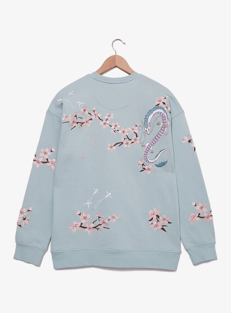Her Universe Studio Ghibli® Spirited Away Haku Cherry Blossoms Embroidered Crewneck - BoxLunch Exclusive