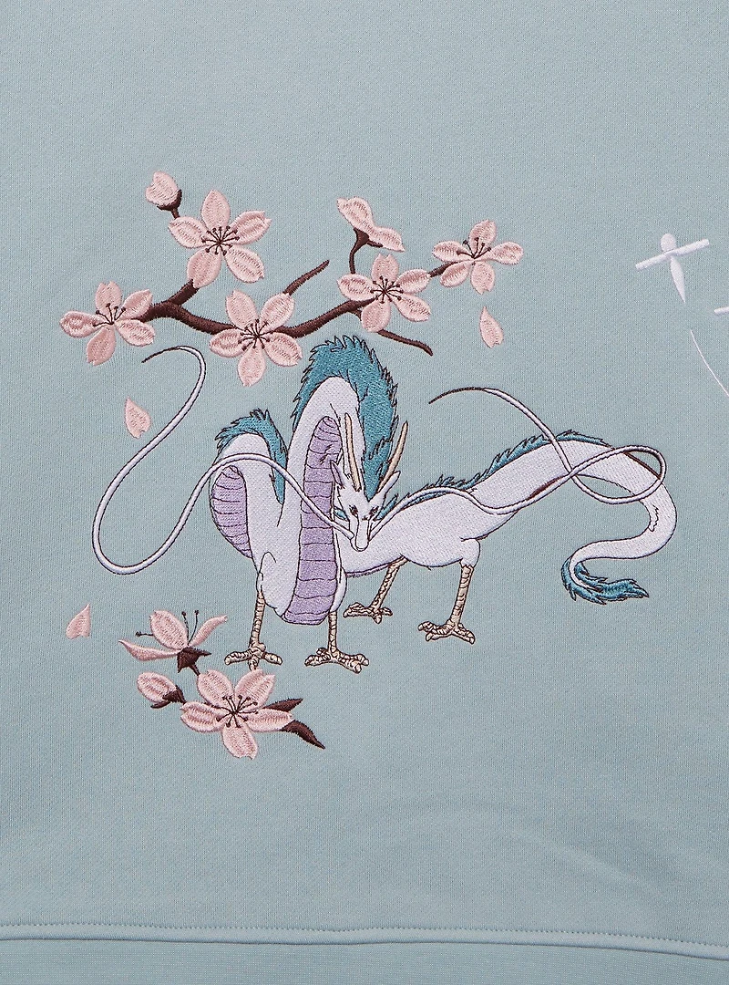Her Universe Studio Ghibli® Spirited Away Haku Cherry Blossoms Embroidered Crewneck - BoxLunch Exclusive