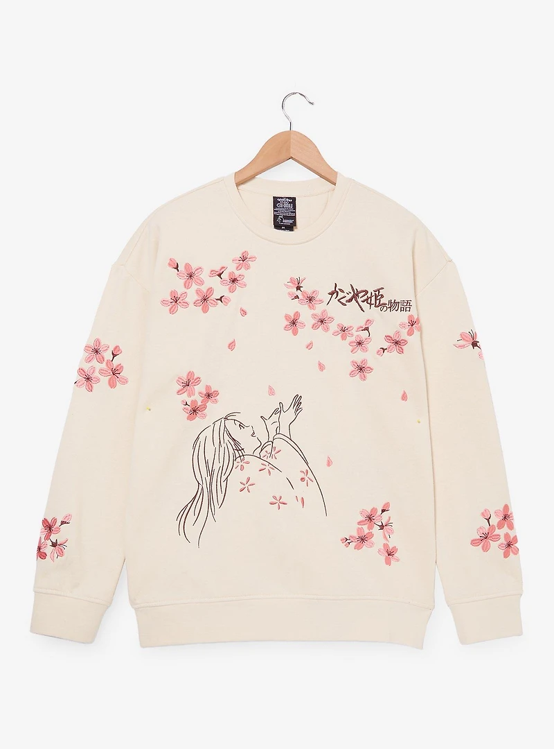 Her Universe Studio Ghibli® the Tale of Princess Kaguya Cherry Blossom Embroidered Crewneck