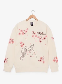 Her Universe Studio Ghibli® the Tale of Princess Kaguya Cherry Blossom Embroidered Crewneck