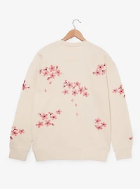 Her Universe Studio Ghibli® the Tale of Princess Kaguya Cherry Blossom Embroidered Crewneck