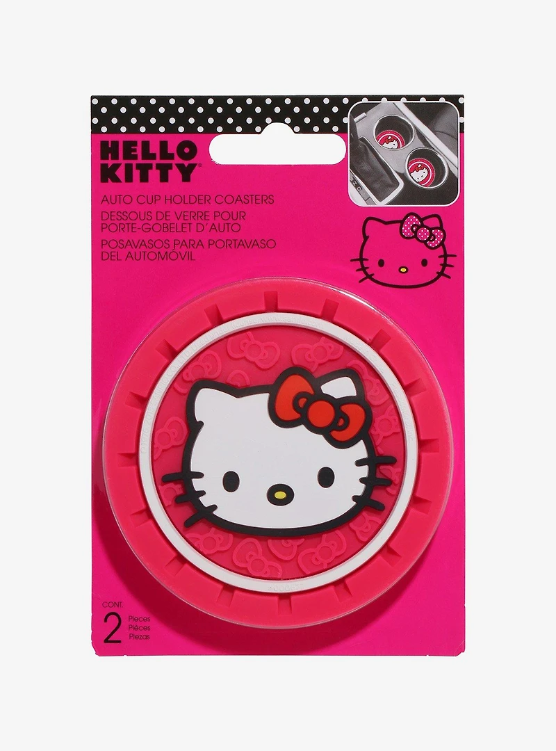 Sanrio Hello Kitty Head Car Coaster Set