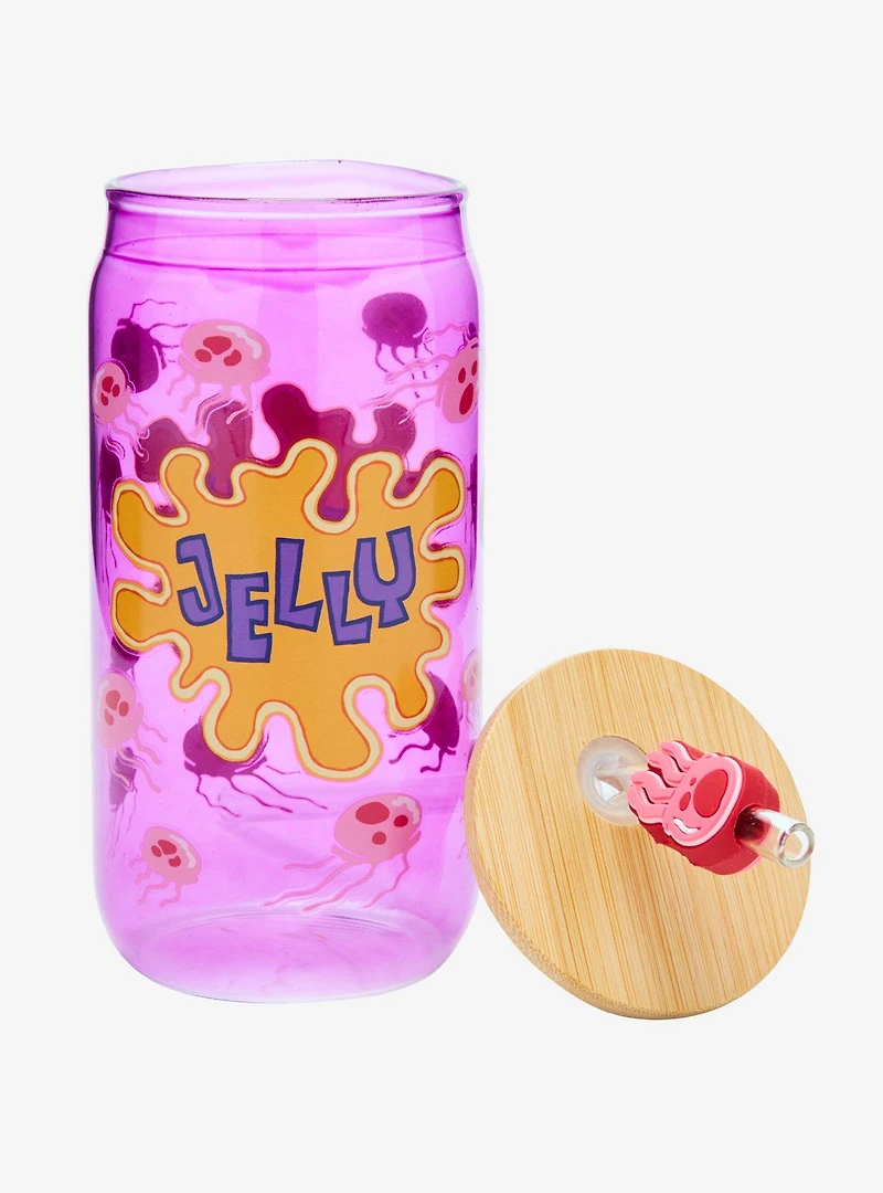 SpongeBob SquarePants Jellyfish Jelly Glass Cup with Straw - BoxLunch Exclusive