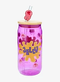 SpongeBob SquarePants Jellyfish Jelly Glass Cup with Straw - BoxLunch Exclusive