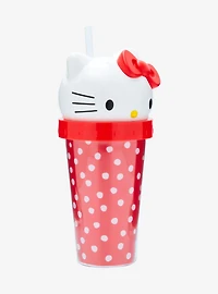 Sanrio Hello Kitty Polka Dot Figural Carnival Cup with Straw