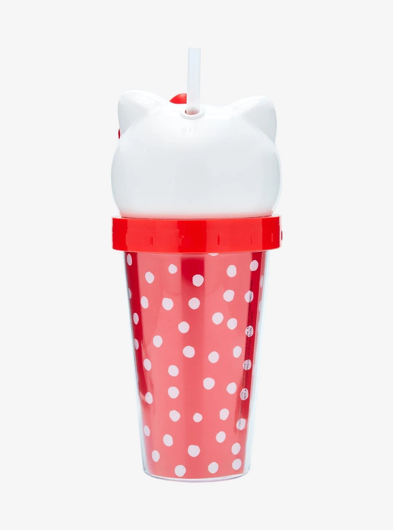 Sanrio Hello Kitty Polka Dot Figural Carnival Cup with Straw