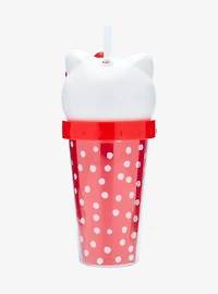 Sanrio Hello Kitty Polka Dot Figural Carnival Cup with Straw