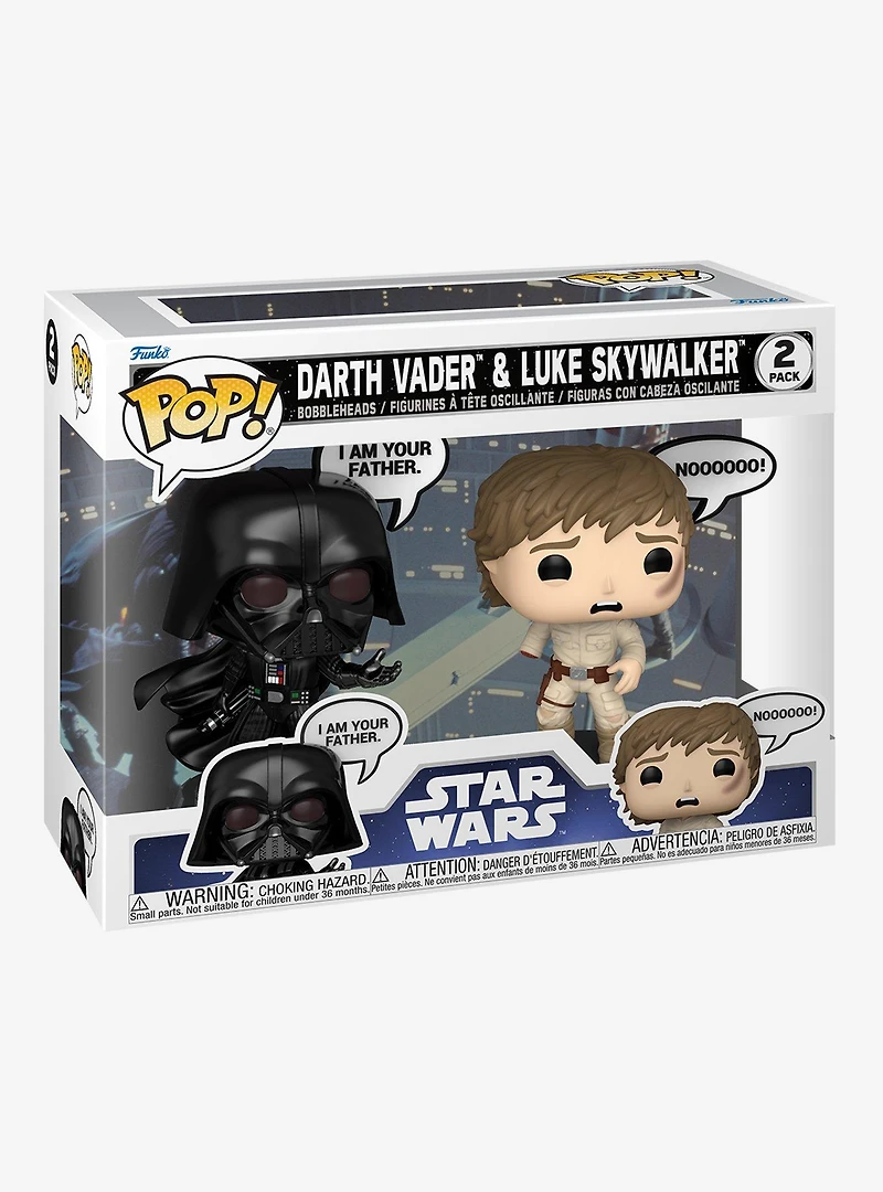 Funko Pop! Star Wars Darth Vader & Luke Skywalker Quote Vinyl Bobblehead Set