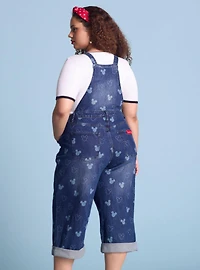 Disney Mickey Mouse Silhouette Allover Print Women's Plus Overalls - BoxLunch Exclusive