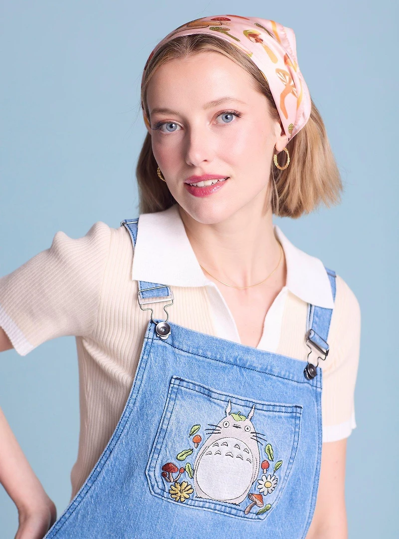 Her Universe Studio Ghibli® My Neighbor Totoro Floral Embroidered Women's Overalls - BoxLunch Exclusive