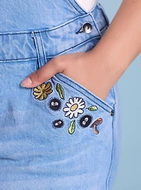 Her Universe Studio Ghibli® My Neighbor Totoro Floral Embroidered Women's Plus Overalls - BoxLunch Exclusive
