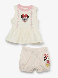 Disney Minnie Mouse Baseball Infant Shirt & Shorts Set
