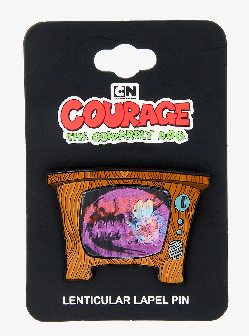 Courage the Cowardly Dog TV Set Lenticular Enamel Pin - BoxLunch Exclusive