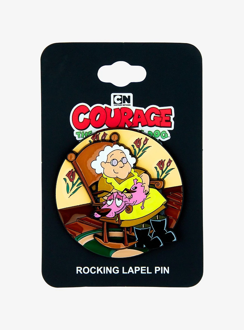 Courage the Cowardly Dog Muriel Rocking Chair Rocking Enamel Pin