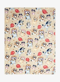 Bluey Characters Balloon Fleece Throw