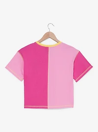 Adventure Time Princess Bubblegum Split Color Cropped Women's T-Shirt - BoxLunch Exclusive
