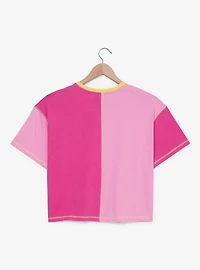 Adventure Time Princess Bubblegum Split Color Cropped Women's Plus T-Shirt - BoxLunch Exclusive